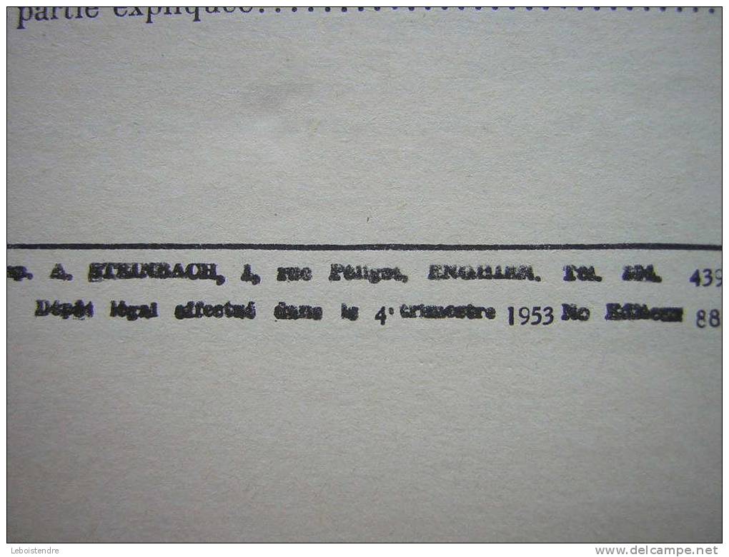 LIVRET TRAITE COMPLET DU JEU DES ECHECS-LE JEU ,LE REGLEMENT.LES COMMENTAIRES PAR JACQUES LECHALET -1953 - Gesellschaftsspiele