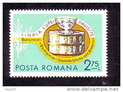 Romania DAVIS CUP World 1972 Romania-USA,** Mint Stamp MNH. - Tenis