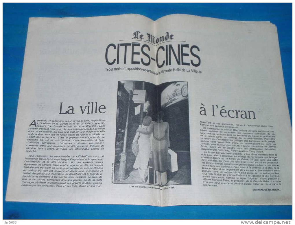 LE MONDE CITES CINES-journal Magazine-1987 - 1950 à Nos Jours