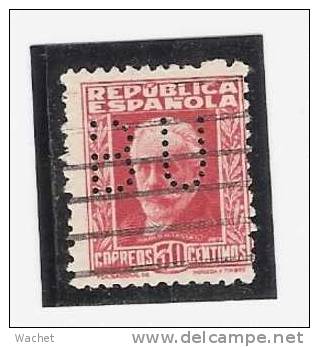 Perforadas/perfin/perfore /lochung                   Espana No 669  BU - Used Stamps