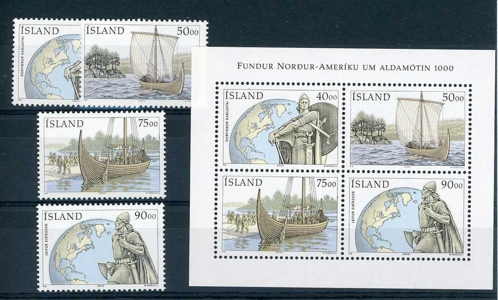 Islande  -  2000  :  Yv  882-85 + Bloc  26  ** - Nuovi