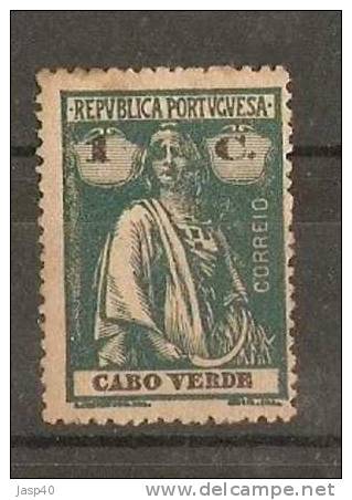 N - CABO VERDE AFINSA 139 - NOVO COM CHARNEIRA, PAPEL LISO 15 X 14, VERDE AZUL - Cape Verde