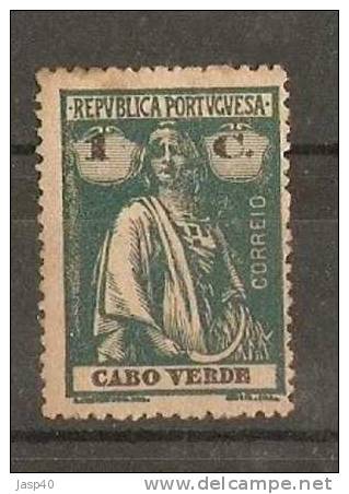 N - CABO VERDE AFINSA 139 - NOVO COM CHARNEIRA, PAPEL LISO 15 X 14, VERDE AZUL - Cap Vert