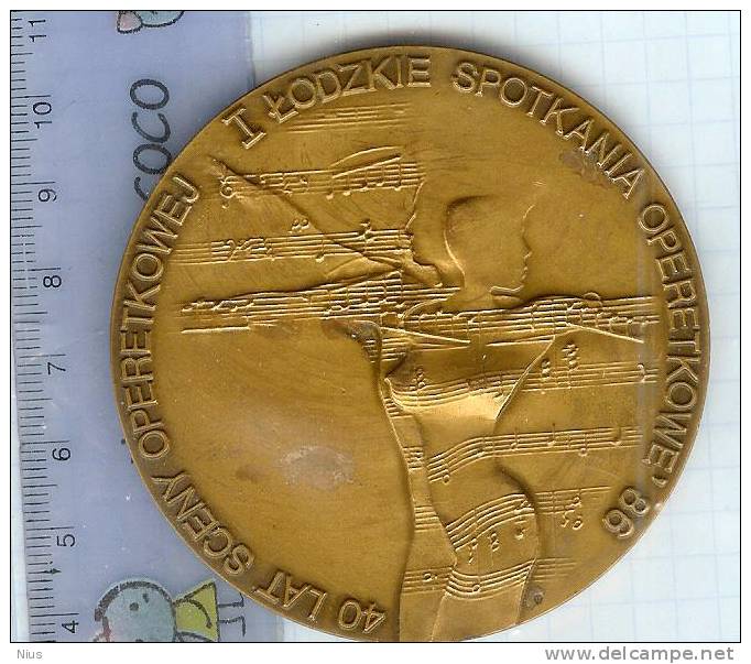 Poland Pologne Medal Medaille Operetta Ballet Theatre Lodz Music 1986 Opera Dance - Non Classificati