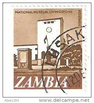 TIMBRE ZAMBIA "NATIONAL MUSEUM LIVINGSTONE" OBLITERE - Zambia (1965-...)