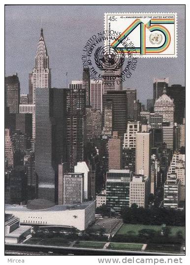 1344 - ONU New York  1990 - Tarjetas – Máxima