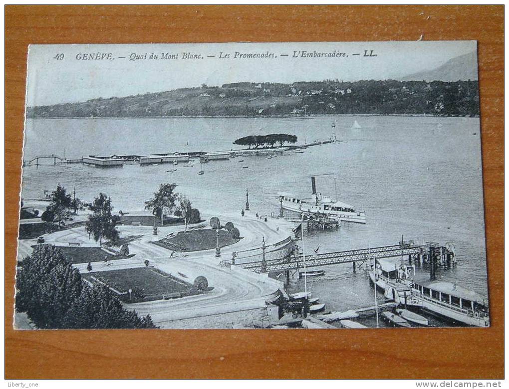 Quai Du Mont Blanc - Les Promenades / Anno 1923 ( Zie Foto Voor Details ) !! - Autres & Non Classés