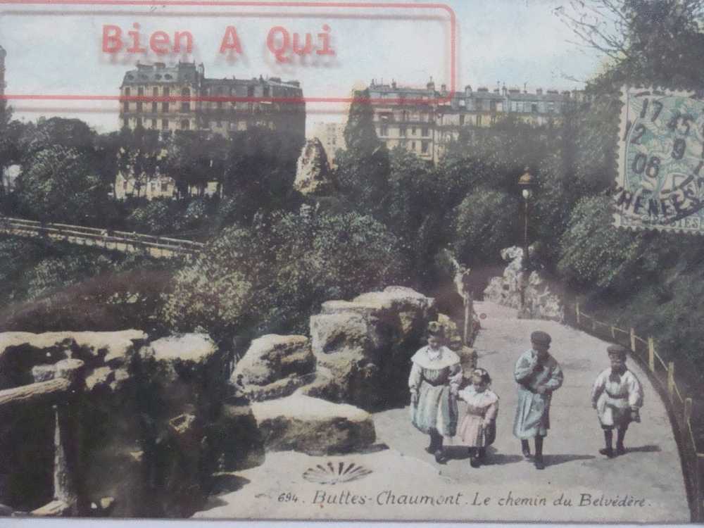 PARIS LES BUTTES DE CHAUMONT Le Chemin Du Belvédère - Arrondissement: 19