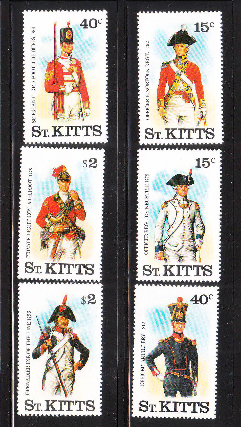 St Kitts 1987 British And French Uniforms MNH - St.Kitts-et-Nevis ( 1983-...)