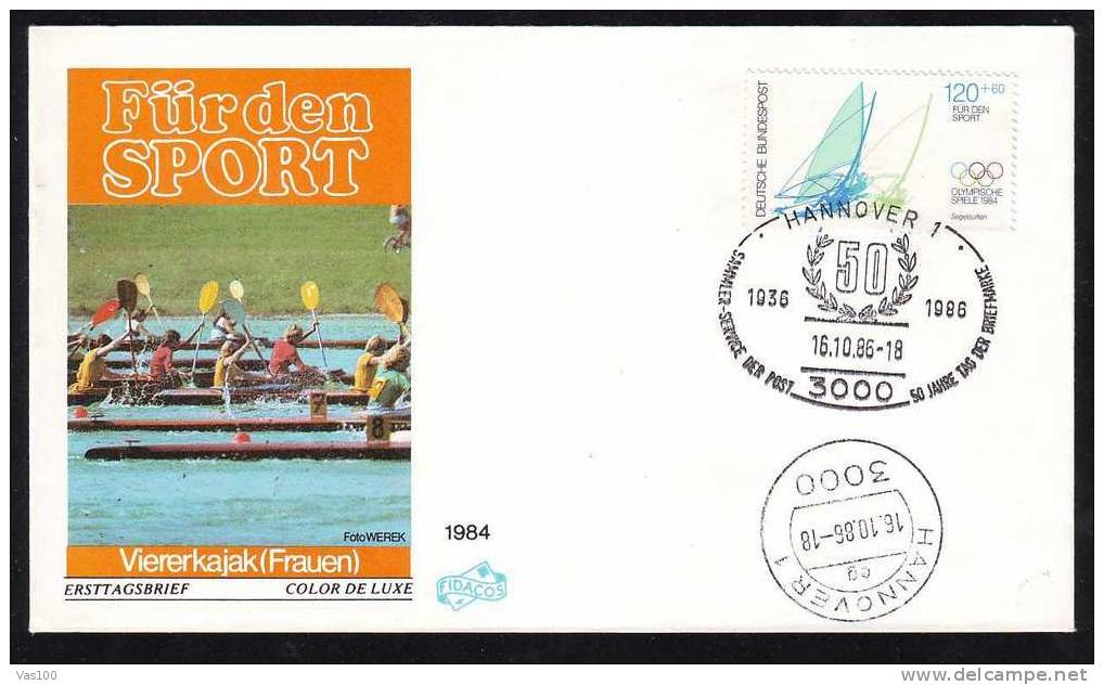 Germany 1986 FDC Cover With  Rowing PMK . - Kanu