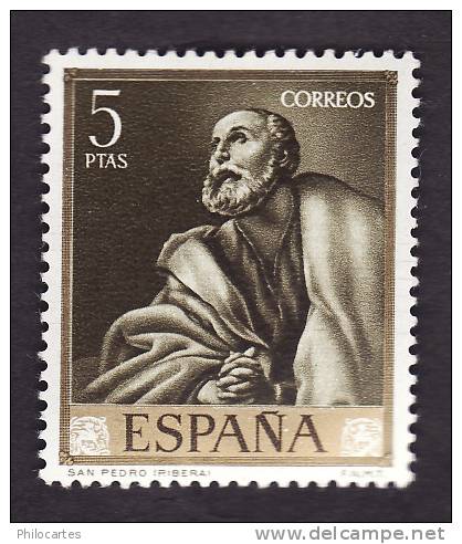 ESPAGNE  1963  - Y&T  1169   -  Ribera    St Pierre  5p Olive   - NEUF ** - Unused Stamps