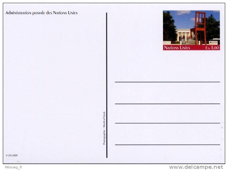 ONU Genève 2009 - Carte Postale FS 1,00 - Maximum Cards