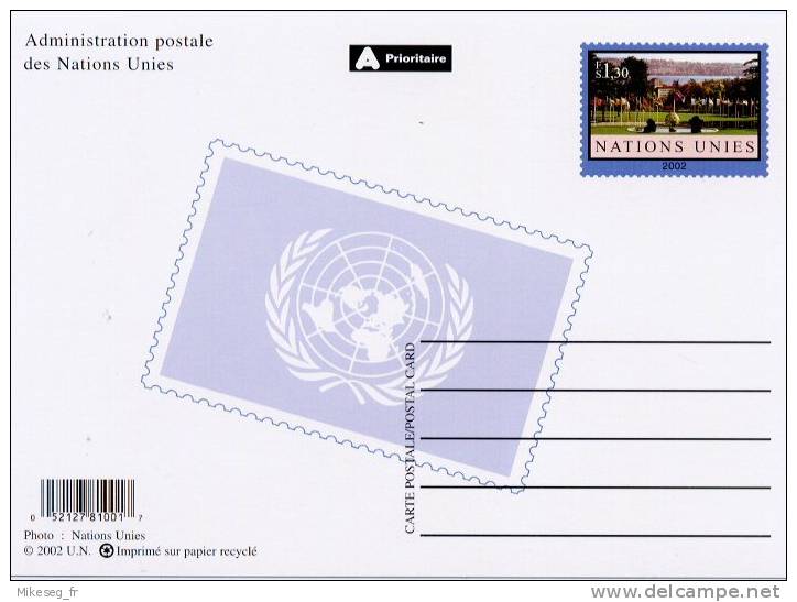 ONU Genève 2002 - Carte Postale FS 1,30 - Cartoline Maximum