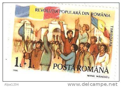 POSTA ROMANIA - "REVOLUTIA POPULARA DIN ROMANIA" 1 L+1L OBLITERE - Sammlungen