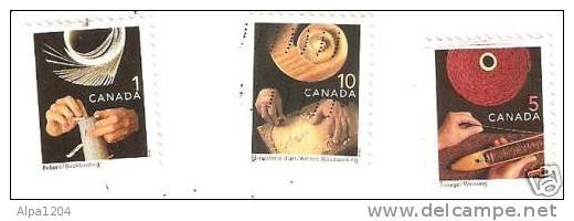 TROIS TIMBRES DU CANADA THEME "LES METIERS" OBLITERES - Collections