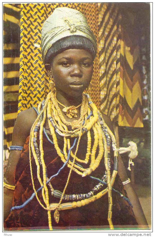 AFR-355  GHANA- KROBO  : Girl In Traditional Attire - Ghana - Gold Coast