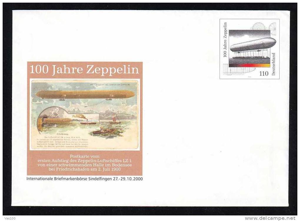 Germany 2000 Cover Enteire Postal Stationery 100 Year  ZEPPELINS  Anniversary Unused. - Zeppeline