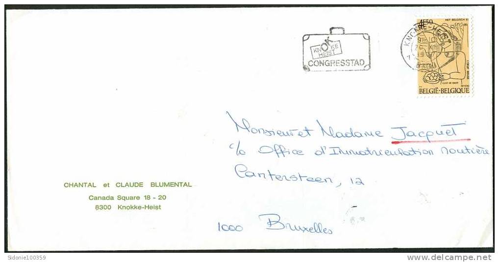 Lettre Avec Flamme De Knokke-Heist En 1977 - Vlagstempels