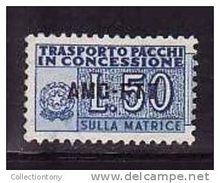 1953 -PACCHI IN CONCESSIONE - MATRICE - CAT. SASS. N° 2 USATO  VAL. CAT. 6.00€ - Postpaketen/concessie