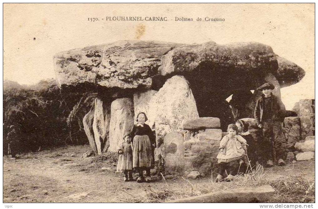 CPA - 56 - PLOUHARNEL-CARNAC - Dolmen De Crucuno - Pliure Coin Bas Droit - 392 - Dolmen & Menhirs
