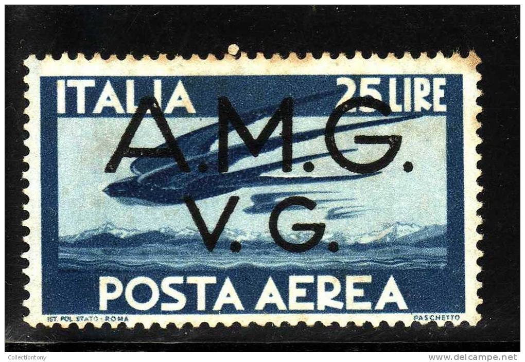 1945-47 - A.M.G.-V.G. - DEMOCRATICA - POSTA AEREA -  CAT. SASS. - N° 6 - TL -  VALORE 3.50€ - Ungebraucht