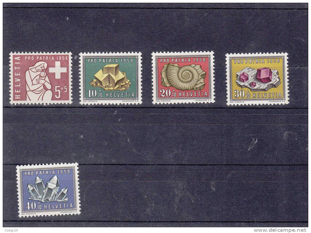 1958    PRO PATRIA   N° 86 à 90  NEUFS**      CATALOGUE  ZUMSTEIN - Unused Stamps