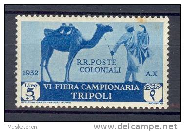 Italian Tripolitania 1932 Mi. 171   5 L  + 1 (L) Mustermesse Tripolis Beduine Mit Kamel MH* - Tripolitania