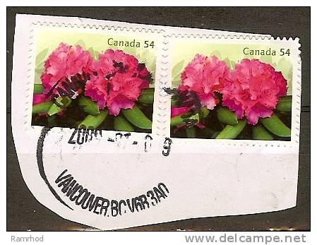 CANADA 2009 2 STAMPS ON PIECE AND VANCOUVER BC CANCELLATION - Briefe U. Dokumente