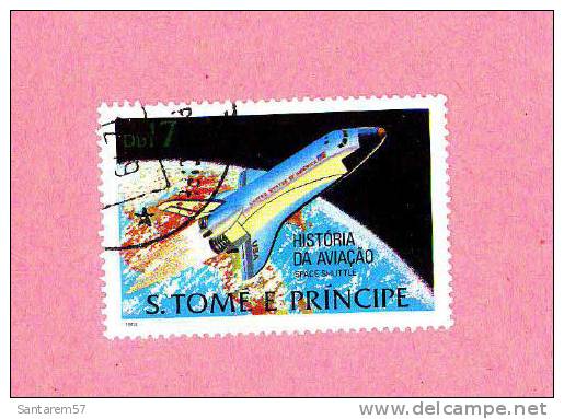 Timbre Oblitéré Used Mint Stamp Selo Carimbado História Da Aviação Space Shuttle Db17 S. TOME PRINCIPE 1979 - São Tomé Und Príncipe