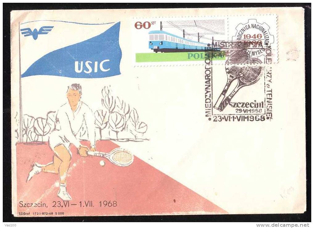 Polska 1968 Very Rare Cover With Cancell Tennis,obliteration Concordante !. - Tennis