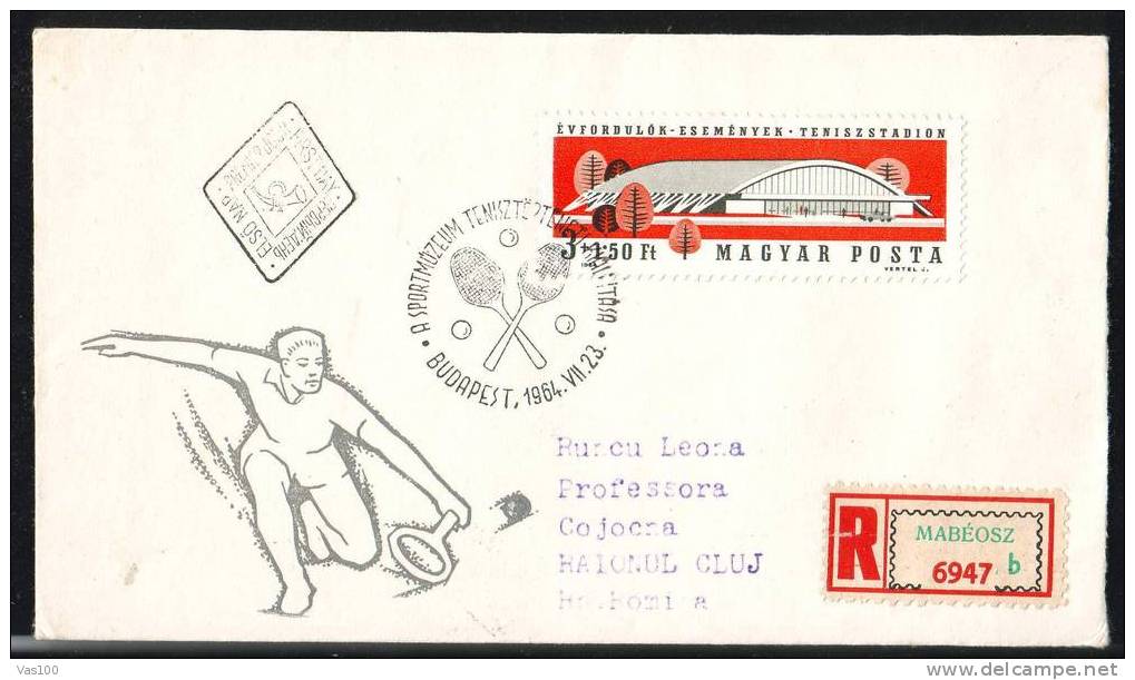 TENNIS,FDC  1964 ,REGISTRED COVER HUNGARY. - Tennis