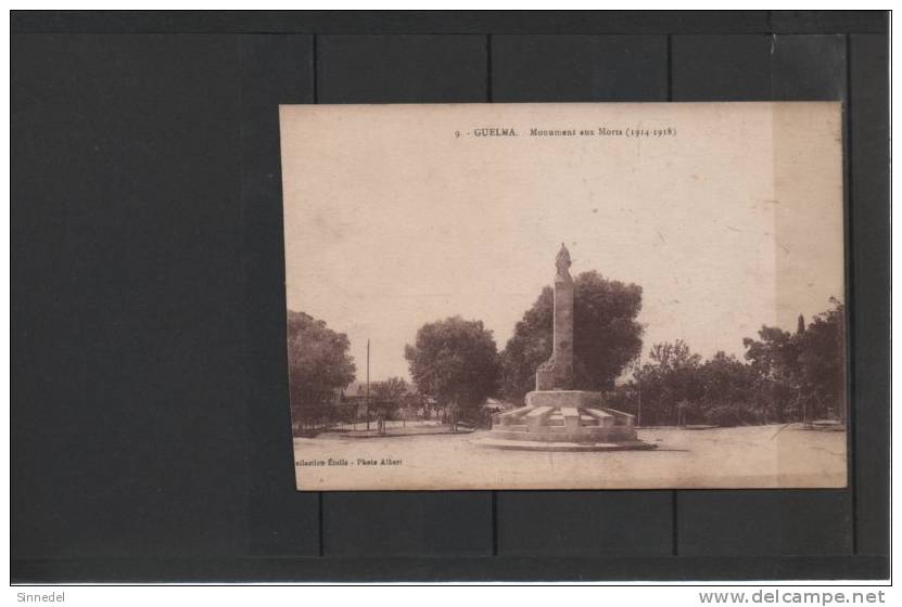 N° 9 GUELMA MONUMENT AUX MORTS 1914 / 1918  VOIR SCANS POUR ETAT - Guelma