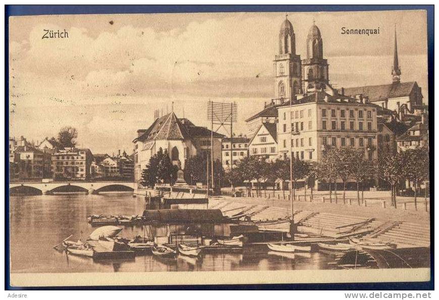 ZÜRICH, Sonnenquai, Gelaufen Um 1913, Guter Zustand - Laufen-Uhwiesen 