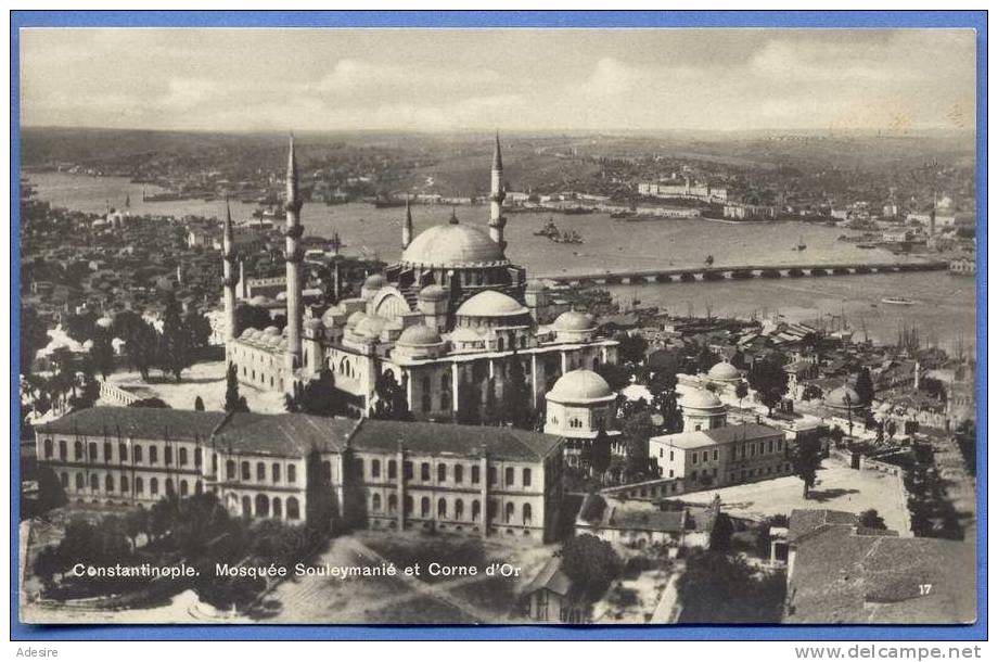 CONSTANTINOPEL, Mosquee Souleymanie Et Corne D'Or, Ungel.um 1920 - Türkei