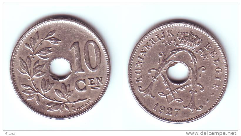 Belgium 10 Centimes 1927 (legend In Dutch) - 10 Centimes