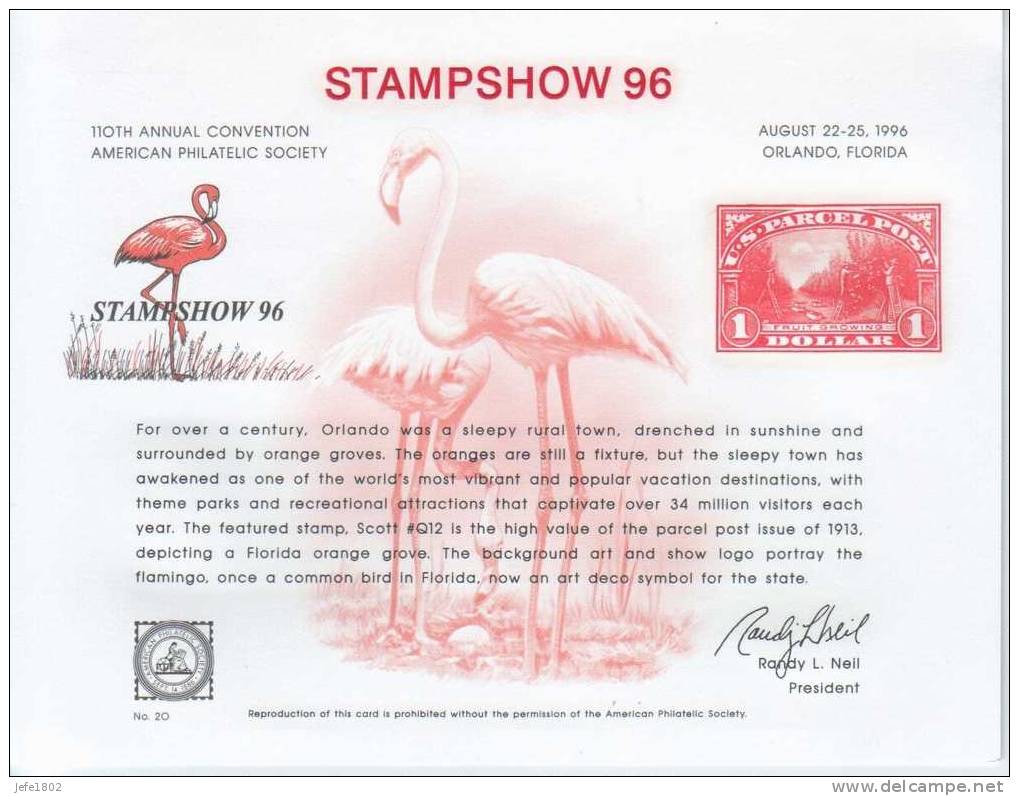 USA - Stampshow 96 - Souvenirkarten