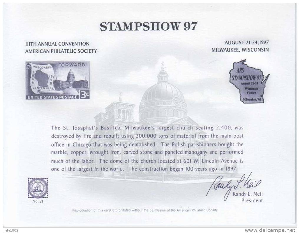 USA - Stampshow 97 - Souvenirkarten