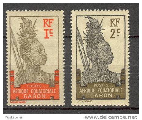 Gabon 1910/49-50 Mi. 49-50 Pahouinkrieger Pahouin Warrior, MH* - Nuovi