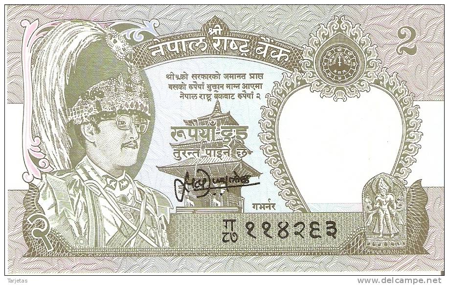 BILLETE DE NEPAL DE 2 RUPEES  SIN CIRCULAR   (BANKNOTE) - Nepal