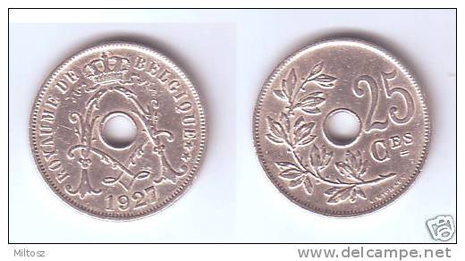 Belgium 25 Centimes 1927 (legend In French) - 25 Cents