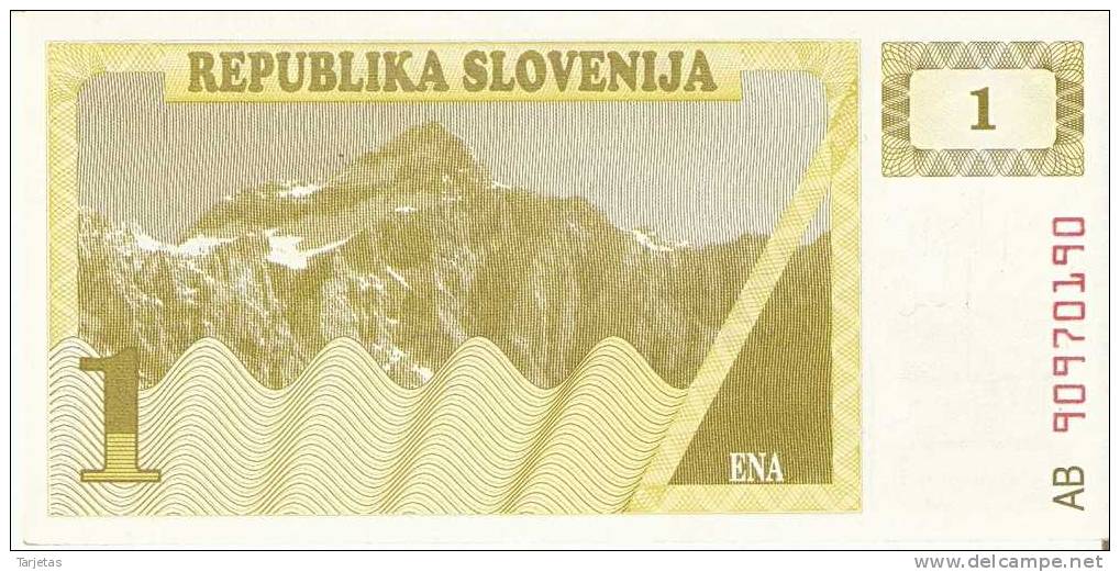 BILLETE DE ESLOVENIA DE 1 ENA  SIN CIRCULAR   (BANKNOTE) - Eslovenia