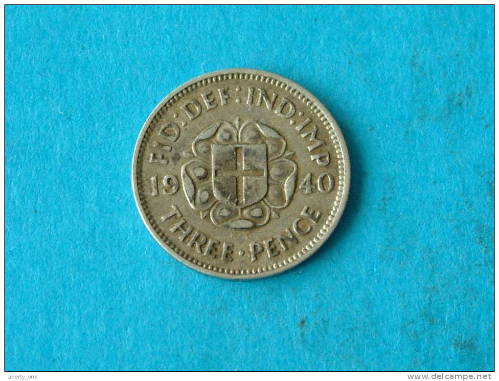 1940 - 3 PENCE / KM 848 ( For Grade, Please See Photo ) ! - F. 3 Pence