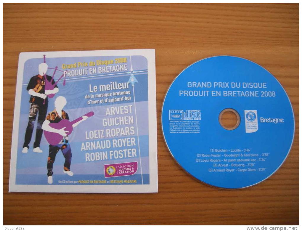 CD "5 Titres" Grand Prix Du Disque 2008 (PRODUIT EN BRETAGNE) - Autres & Non Classés