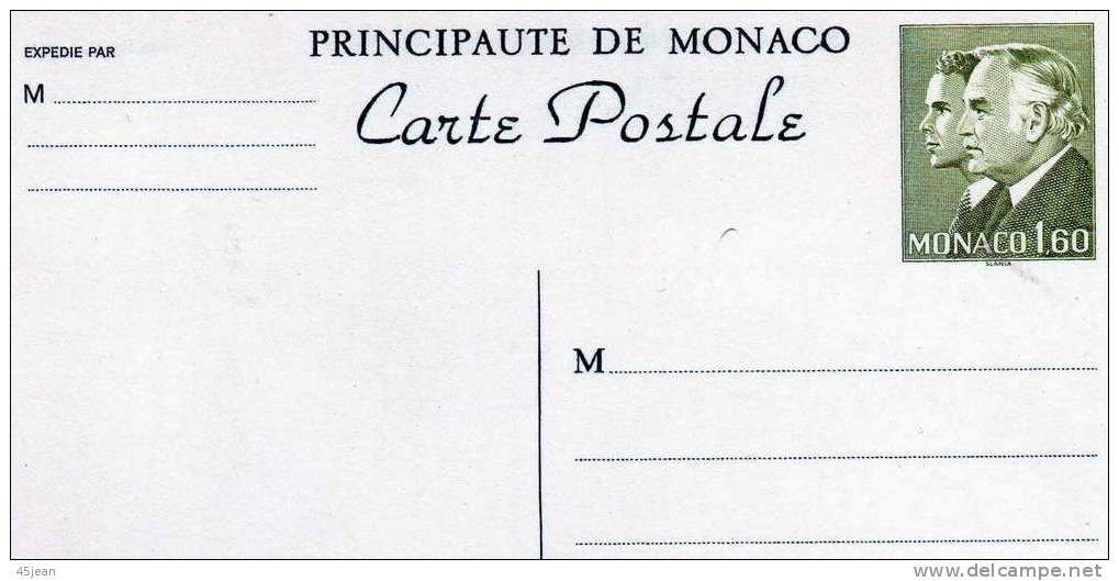 Monaco: Bellle Carte Entier 1.60F Princes Rainier ET Albert - Entiers Postaux