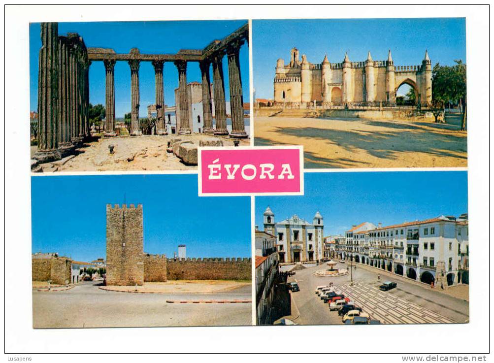 Portugal Cor 5156 – ALENTEJO - ÉVORA - VISTAS - OLD CARS AUTOMOBILES FIAT 1500 VW MERCEDES Heckflosse - Evora