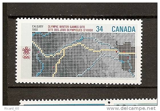 Timbres Neufs Du Canada, N°946, Jeux Olympiques De Calgary , Carte Du Site - Neufs