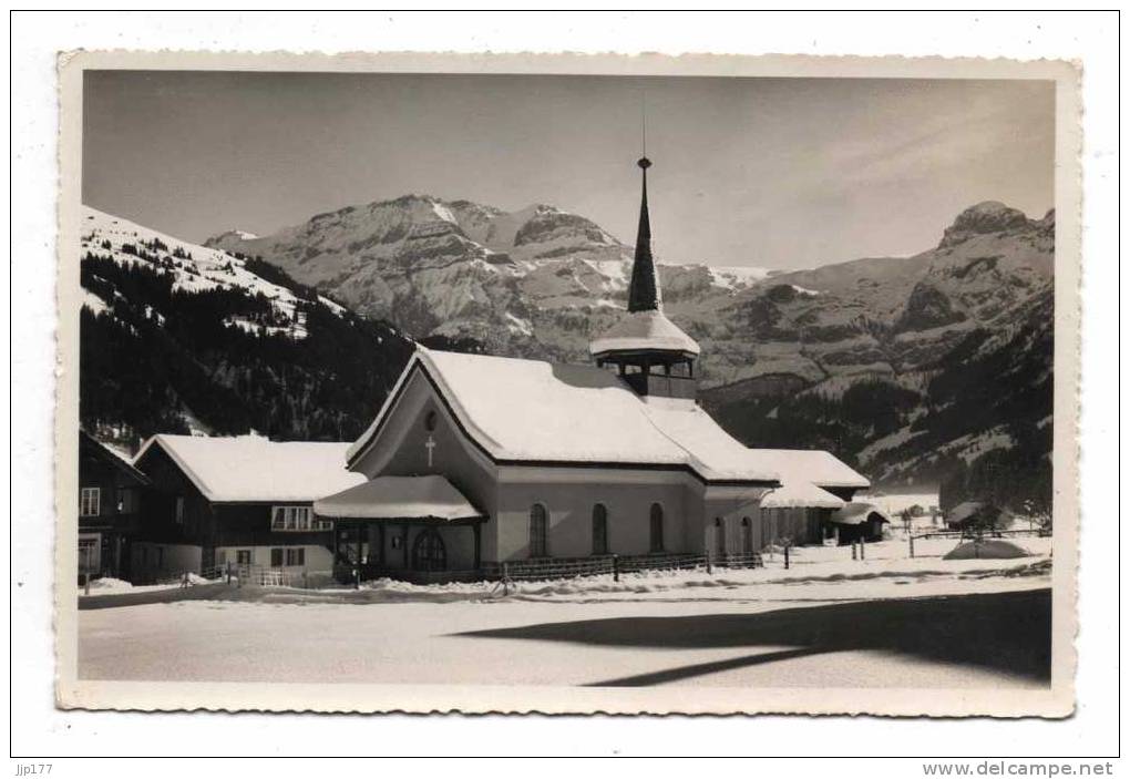 Suisse BE Lenk Im Simmental Eglise Catholique Sous La Neige Katholische Kirche Unter Dem Schnee Ecrite En 1958 - Lenk Im Simmental