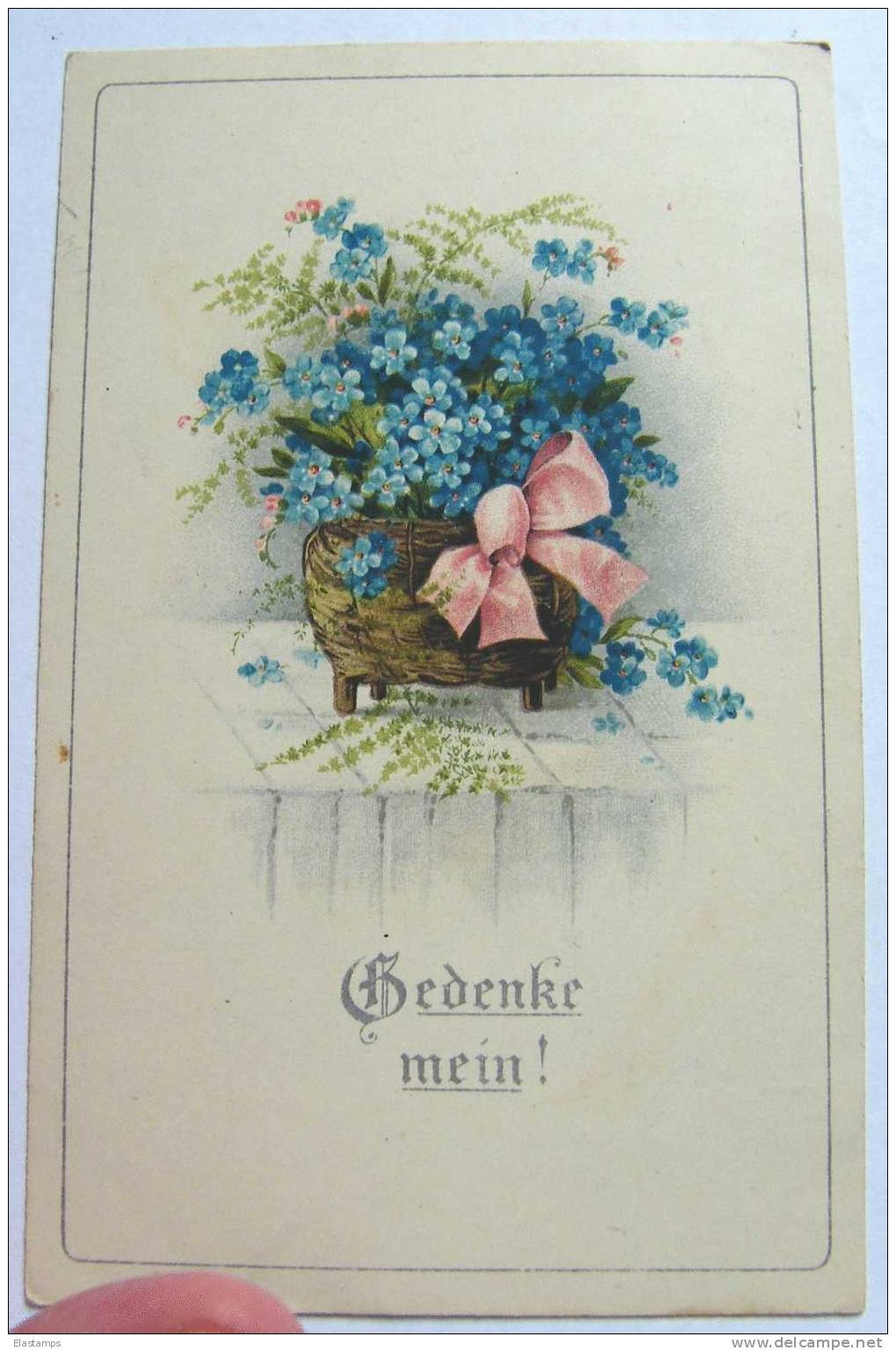 == Gedenke Meine Karte , Blumen Vergissmeinnicht  Feldpost 1917 - Thanksgiving