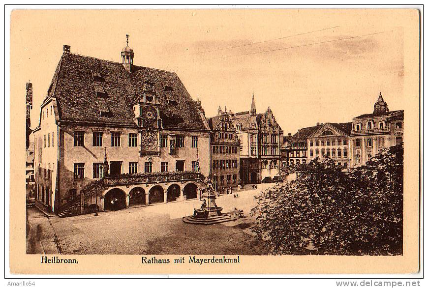 RAR Heilbronn - Rathaus Mit Mayerdenkmal Cca 1920 - Heilbronn