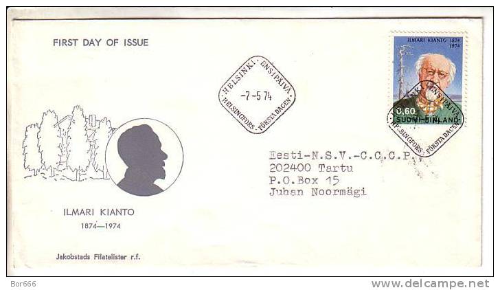GOOD FINLAND FDC 1974 - Ilmari Kianto - FDC